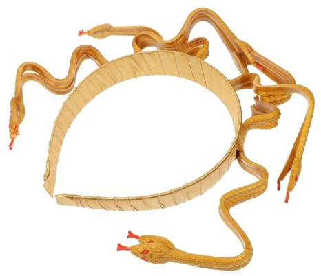 Medusa Schlangenkopf Kopfschmuck aus Kunststoff Gold