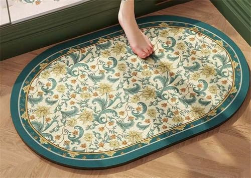 Kieselgur-Badematte, rutschfest, saugfähig, Steinteppich, modern, waschbar, Duschmatte für Bad und Küche, 120 x 160 cm, stilvolles Margarita-Design, perfekt für Badewannen und Eingänge