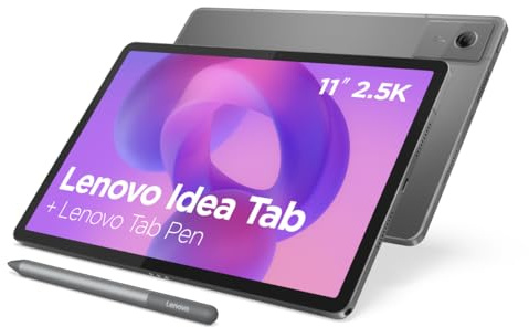 Lenovo Idea Tab – Tablet 11 2.5K (MediaTek Dimensity 6300, 8 GB RAM, 128 GB UFS, 90 Hz, 4 Altavoces, Wi-Fi 5, Bluetooth 5.2, Android 15) Color Luna Grey – Incluye Tab Pen
