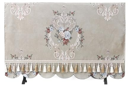 VMDVBNA Funda para TV Cubierta de tela for TV LCD, cubierta antipolvo 55 pulgadas y 65, for colgar en escritorio, Universal, for armario, mantel, toalla para Pantalla(Light Grey,40)