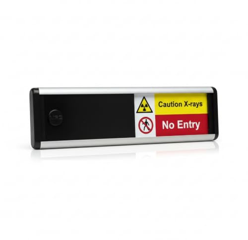 ViroSlide Caution X-rays No Entry Sliding Sign - 214 x 60mm - Safe to Enter & Caution X-rays No Entry - Self-Adhesive Fixing