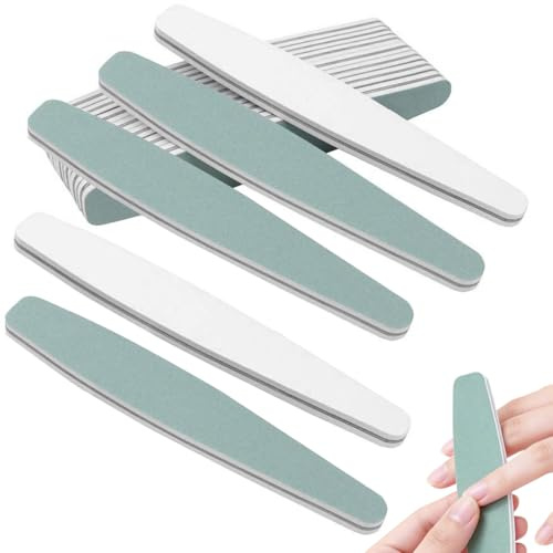 12 Pezzi Lima Unghie,600/3000 Lime per Unghie,Nail File,Verde, Bianco