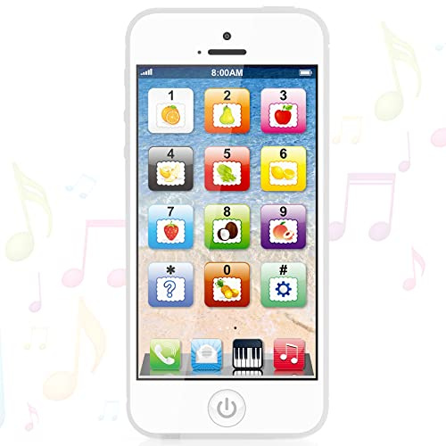 Toy Phone Baby Phone for 1-3 Year Old Boys Girls Play Fake Mobile Phone Toy for Kids Age 1 2 3 4 5 6 Toy Phone Gift for Toddler Boys Girls Birthday Present Age 6M+