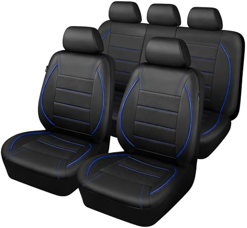 9 PCs Leather Car Seat Covers Full Set,Waterproof Auto Seat Protector
