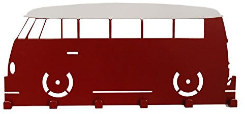 Bentatec Schlüsselbrett T1 Fensterbus Optik - Schlüsselbord- Oldtimer- rubin rot/weiß