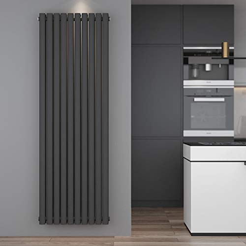 ELEGANT Heizkörper Röhren Oval Paneel 1800x590mm Anthrazit | Röhrendesign, Ovalrohre, Paneeldesign, Doppellagig; Vertikal, Mittelanschluss