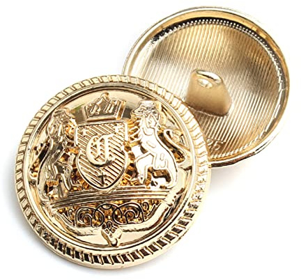 Fashion Decorative Metal Buttons Lace Mesh Surafce with Logo Coat Suit Buckle,Pack of 10