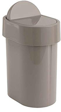 Gedy JUNIOR Papelera basura baño, 4,8L, con tapa, Resinas termoplásticas, Tórtora, 21 x 15 x 33 cm