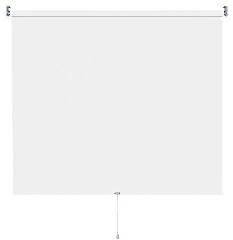 Verdunkelungsrollo Springrollo Mittelzugrollo 13 Farben klemmfix Rollo ohne Bohren Breite 62-202 cm Höhe 180 cm Fenster Vorhang blickdicht verdunkelnd klemmbar Klemmträger (92 x 180 cm / Weiß)