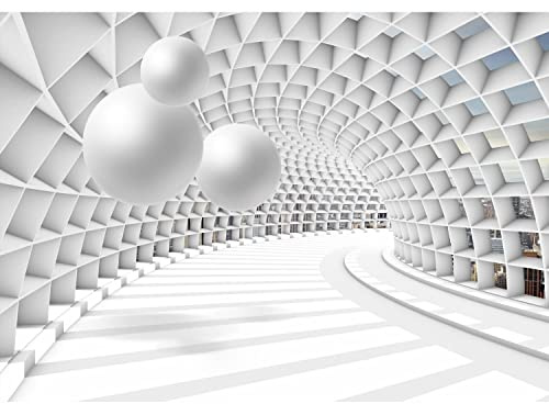 Runa Art Fototapete 3D Abstrakt Modern Vlies Wohnzimmer Schlafzimmer - Made in Germany - 308 x 220 cm Weiss 9223010c