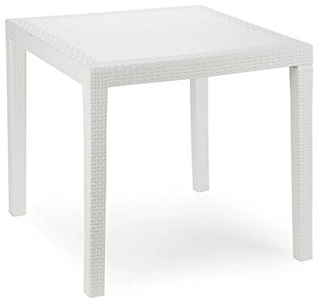 Mojawo Bistrotisch Kunststoff 79x79cm King Weiß eckig Balkontisch Gartentisch Terrassentisch