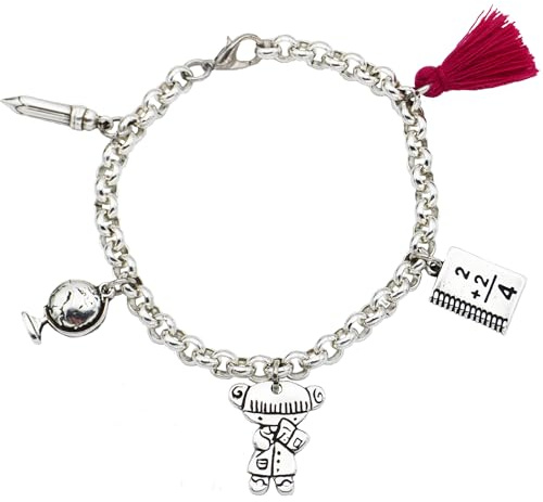 Always | Pulsera de Profesiones con Charms Cadena de Zamak con Baño de Plata (Profesora)