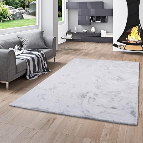 Pergamon Luxus Super Soft Fellteppich Plush Hellgrau in 7 Größen