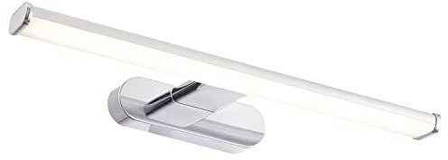 National Lighting Turia LED Over Mirror Light IP44 Cabinet Bathroom Shower Room Chrome Effect Waterproof Vanity Designer Wall Mirror Light