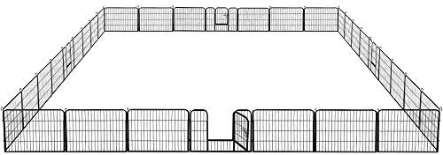 Yaheetech 32 eckig Welpenlaufstall Tierlaufstall Freigehege Welpenauslauf Hunde Laufstall je Panel 80 x 60 cm