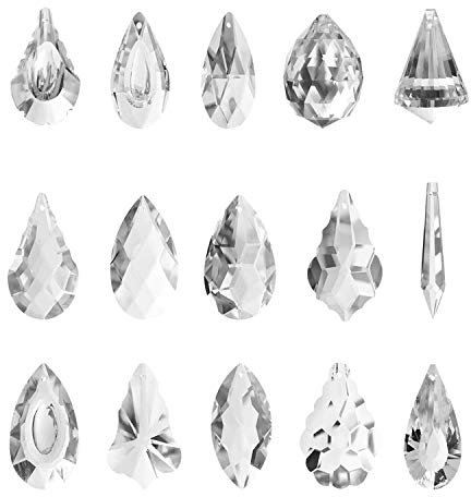 Herefun Kristall Sonnenfänger, 15er Pack Feng Shui Kronleuchter Glas Prisma Anhänger Lampen, Als Dekoration