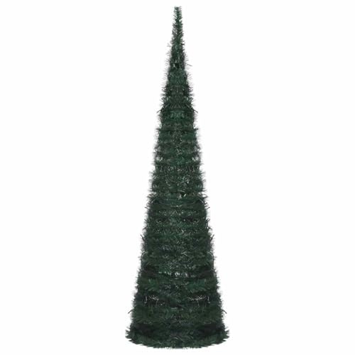 vidaXL Árbol de Navidad emergente preiluminado con Luces Verde 150 cm
