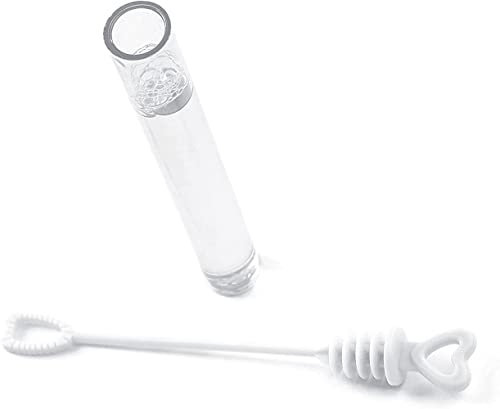 Seifenblasen Hochzeit Herz weiß & transparent Wedding-Bubbles Set 48 Stück Hochzeits-Deko Zubehör Accessoires Verlobung Wedding-Deko Zeremonie Gastgeschenke