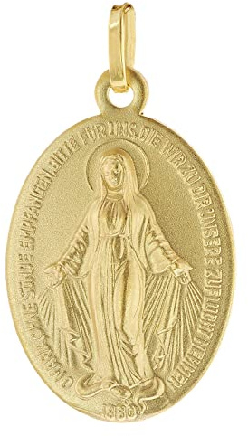 trendor Milagrosa Anhänger 585 (14K) Gold Medaille Madonna 51935 | zauberhafter Goldschmuck für Damen und Herren, Abbild der Mutter Jesu, elegante Geschenkidee,