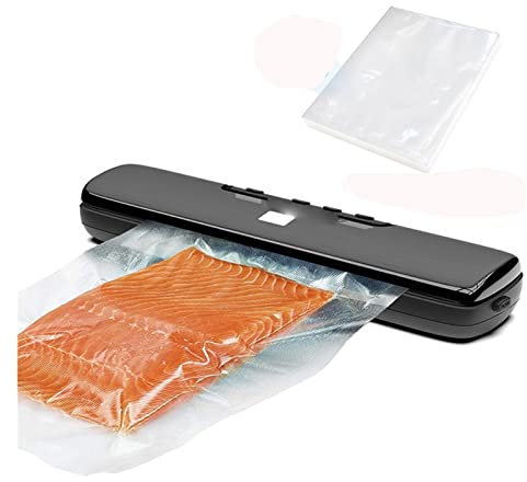 HMTE Household Vacuum Sealer Machine Roll Sous Vide Commercial Packaging Sealing Include 15Pcs Vacuum Bags For Food Savers (Color : Black, Plug Type : 240V) (Black 120V)