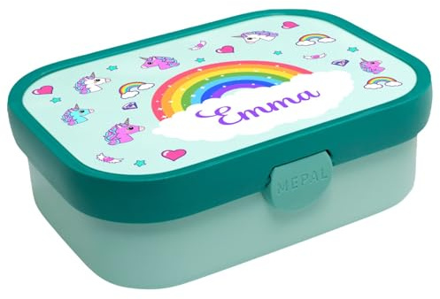 Ferocity Personalizado Lonchera para niños Desayuno Fiambrera Sandwichera Caja de Almuerzo Arcoíris [087]