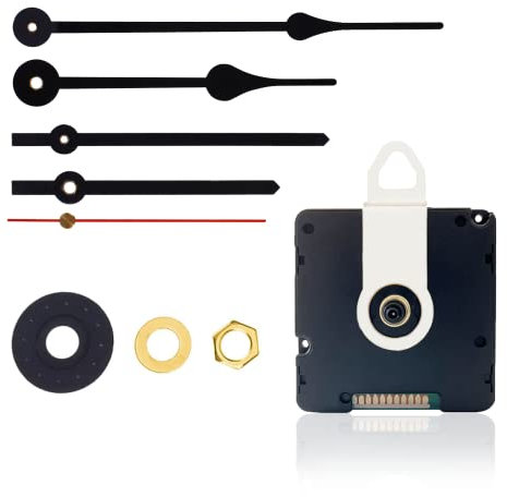 DEEWISH Radio Clock Mechanism With 5-inch and 6-inch Hands, 17mm Axis Length MSF Radio Electric Controlled Wall Clockwork and Parts