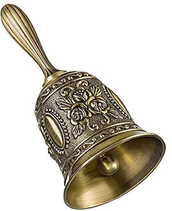 Brateuanoii Handglocke Tischglocke Metall, Traditionelle Vintage Gold Tischglocke Rufglocke,Bronze Weihnachtsglocke Tischglocke Glocken Weihnachtsdekoration,Restaurant Tischglocken Hochzeit Abendessen