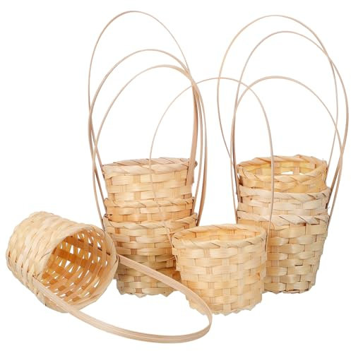Mipcase 8stücke Gewebt Aufbewahrungskorb Aufbewahrungs Korb Aufbewahrungs Körbchen Aufbewahren Handgefertigte Körbe Blumenkörbe Geschenkkörbe Für Partys Süßigkeitenkörbe Multifunktionskörb