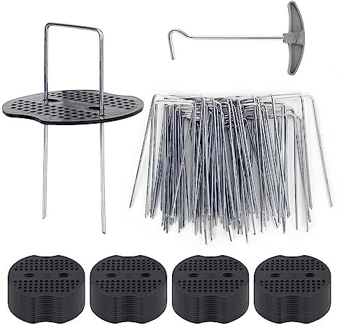 Piquets de jardin,Agrafes de fixation en forme de U,Piquets de jardin robustes en acier pour membrane, filet et clôture