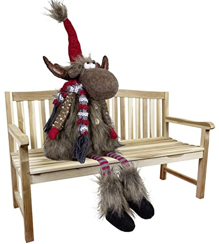 Christmas Paradise Kantenhocker Weihnachts-Elch 30cm(70cm) sitzendes Rentier braun Weihnachtsdeko