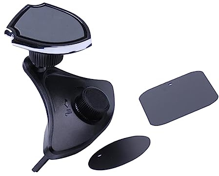 OSALADI Magnetische Auto Handyhalterung mit CD Telefonständer Kunststoff und Metall Multifunktional Freihändig Nutzbar für Auto Armaturenbrett und Tisch Schwarz