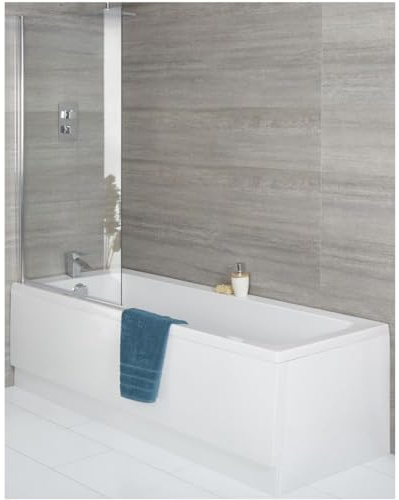 Milano Farington White 1500mm x 700mm Single Ended Bath Screen Panels