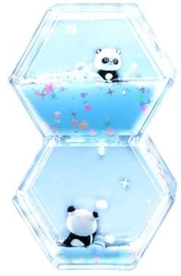 Liquid Motion Bubble Timer, Tropfen Sanduhr mit Panda für Kinder Erwachsene, Dekompression Sensorisches Fidget Toy, Schreibtisch Spielzeug für Stressabbau, Entspannung, Autismus, ADHS (Blau)