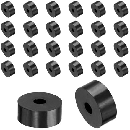 QUARKZMAN 36 piezas Espaciadores de Goma 25mm OD 6.5mm ID 10mm de Altura Espaciador Redondo Antivibración Arandelas de Goma Gruesas para Accesorios de Hogar y Coche