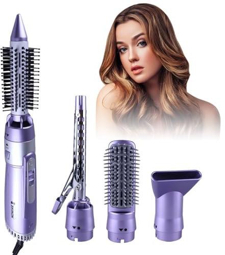 Airstyler 4 en 1 Brosse Soufflante Multistyler, Seche Cheveux Fer a Boucler Brosse Soufflante Brosse Lissante, Brosse à Air Chaud Multifonctionnelle pour Sécher, Lisser, Volumiser et Coiffer 220v