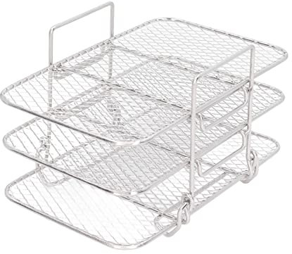 Leapiture 3PCS Fryer Cooling Rack Stackable Grill Rack Grilling Baking Rack Barbecue Grill Holder Stainless Steel Fryer Cooling Rack Stackable Cooling Rack for 8QT Pot