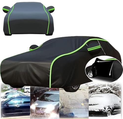 Car Cover Waterproof for 𝖩eep 𝖶rangler TJ 1996-2006 Accessories,Breathable Full Car Covers for Winter,Custom,with Side Door Zipper All Weather Protection(Color:Black,Size:469)