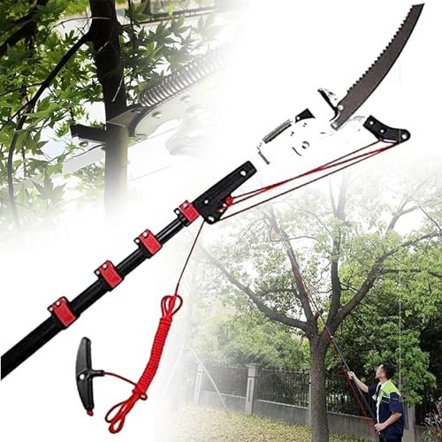 GLMGBP Tijeras de podar telescópicas para árboles, Tijeras de podar Extensibles Profesionales para jardinería, Herramientas de poda con Hoja de Acero para Cortar Ramas y Hojas (Color: 7,2 m/24 pies
