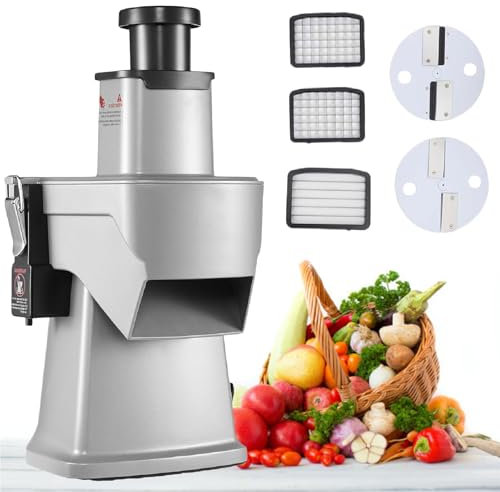 JSTDDP Máquina eléctrica de Corte y Corte de Verduras, cortadora de Verduras Comercial, Cubo automático de rodajas de Cebolla y Papa (220v)