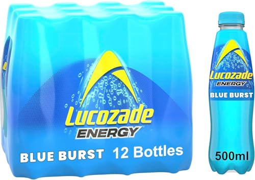 Lucozade Energy Blue Burst, 500ml Bottles, Pack of 12