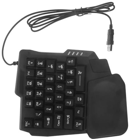 VILLCASE Teclado de 35 Teclas Ligero Teclado con una Mano Llave e-Sport mecánico retroiluminado pequeño el se Ilumina mecanico Black