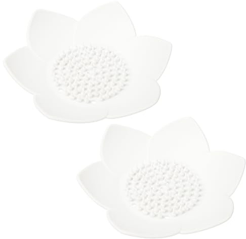 ElevateTech 2 Stück Lotus Dusch-Dampfgarer Silikon-Seifenschale mit Abfluss Kleine Lotusblütenform Seifenhalter für Küche Spüle Badezimmer Theke Dusche