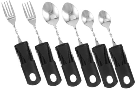 Zerodeko 2juegos Vajilla Antivibración Para Adultos Utensilios Adaptables Para Mayores De Utensilios Para Discapacidad