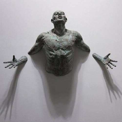 3D Attraverso La Parete Scultura Figura Decorazione della Parete, Uomo Frammentato su Wall Art,Semplice Moderno Astratto Incompleto Body Art da Appendere A Parete Decorazione della Casa(D)