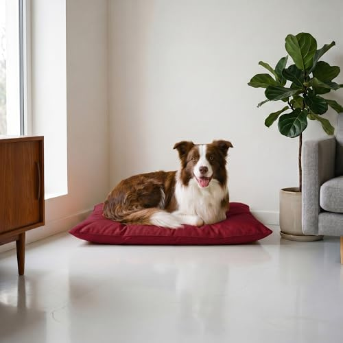 Maxy Cuscinone Cane e Gatto ELEGANT – Cuscino per Animali Domestici Imbottito e Trapuntato, in Microfibra, 60x100 cm, Materassino Morbido e Confortevole per Cani Taglia Piccola/Media/Grande, Bordeaux