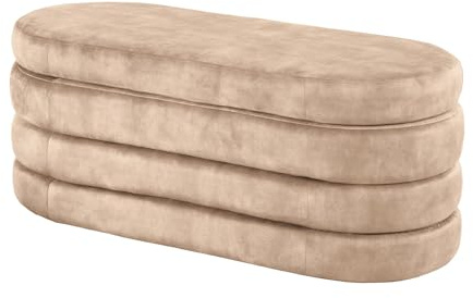 Riess Ambiente Extravagante Polsterbank Vogue - 115cm - Champagner beige - Samt Sitzbank mit Stauraum modern Schlafzimmer Flur