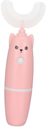 Beaupretty Kinder Elektrische Zahnbürste U-form Soft Borsten Vibrationszahnbürste Tragbar Mundpflege für Mädchen Rosa
