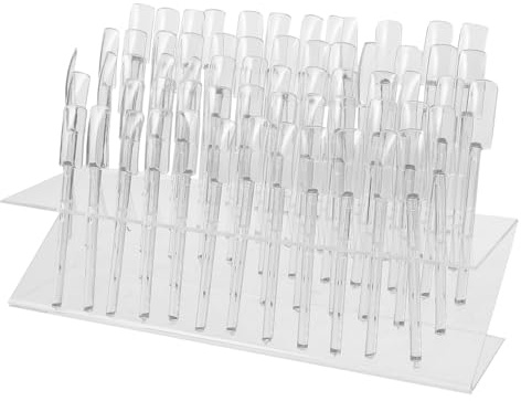 Toyvian Présentoir à Vernis à Ongles Compact de Z 64 Emplacements pour Bâtonnets Testeurs Structure Robuste en Plastique Transparent Organisateur Portable pour Salon de Manucure et