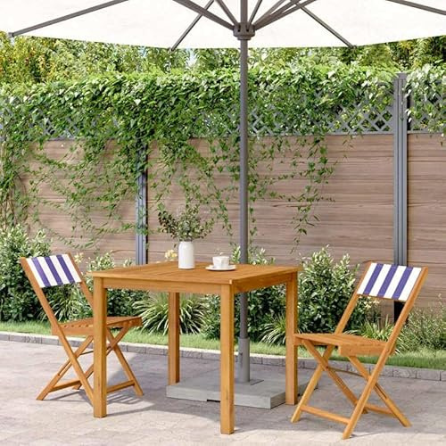 Eleganz Lot de 2 chaises de bistrot en bois d'acacia massif avec finition à l'huile et revêtement en tissu (100 % polyester), durables, pour terrasse et balcon, élégantes et confortables