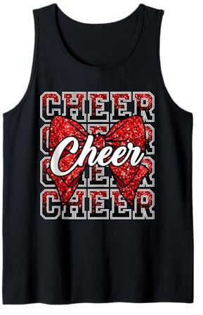 Kokette Cheer Bow Funny Sport Cheerleader Cheerleading Rot Tank Top